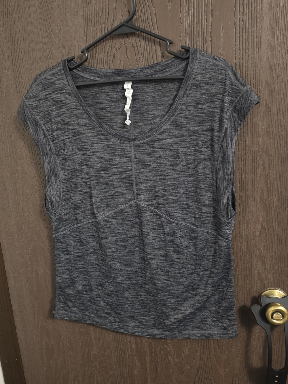 lululemon Get Sweat Tee features a heathered black